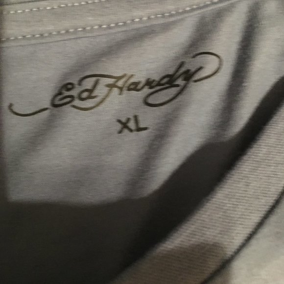 Ed Hardy Serpent & Skull XL Gray T Shirt XL  Box TS1 - Picture 9 of 10